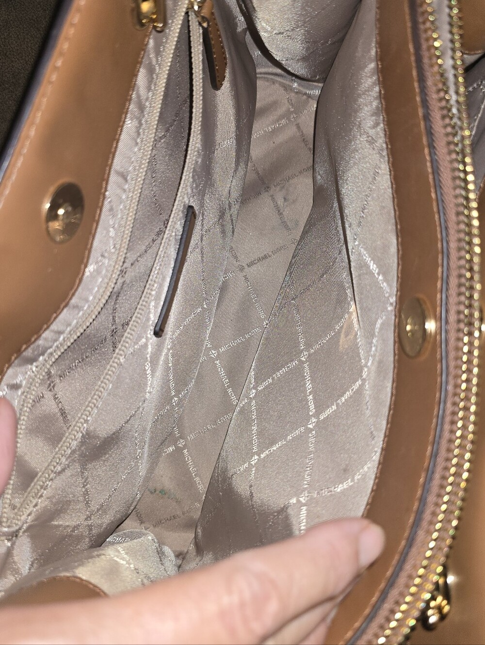 Michael Kors Brown MK Logo Chain-Accent Teagen Sm. - Picture 7 of 8
